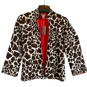NWT Chico's Reversible Giraffe "Gale"  3/4 Sleeve Blazer Jacket Blazer 0/S